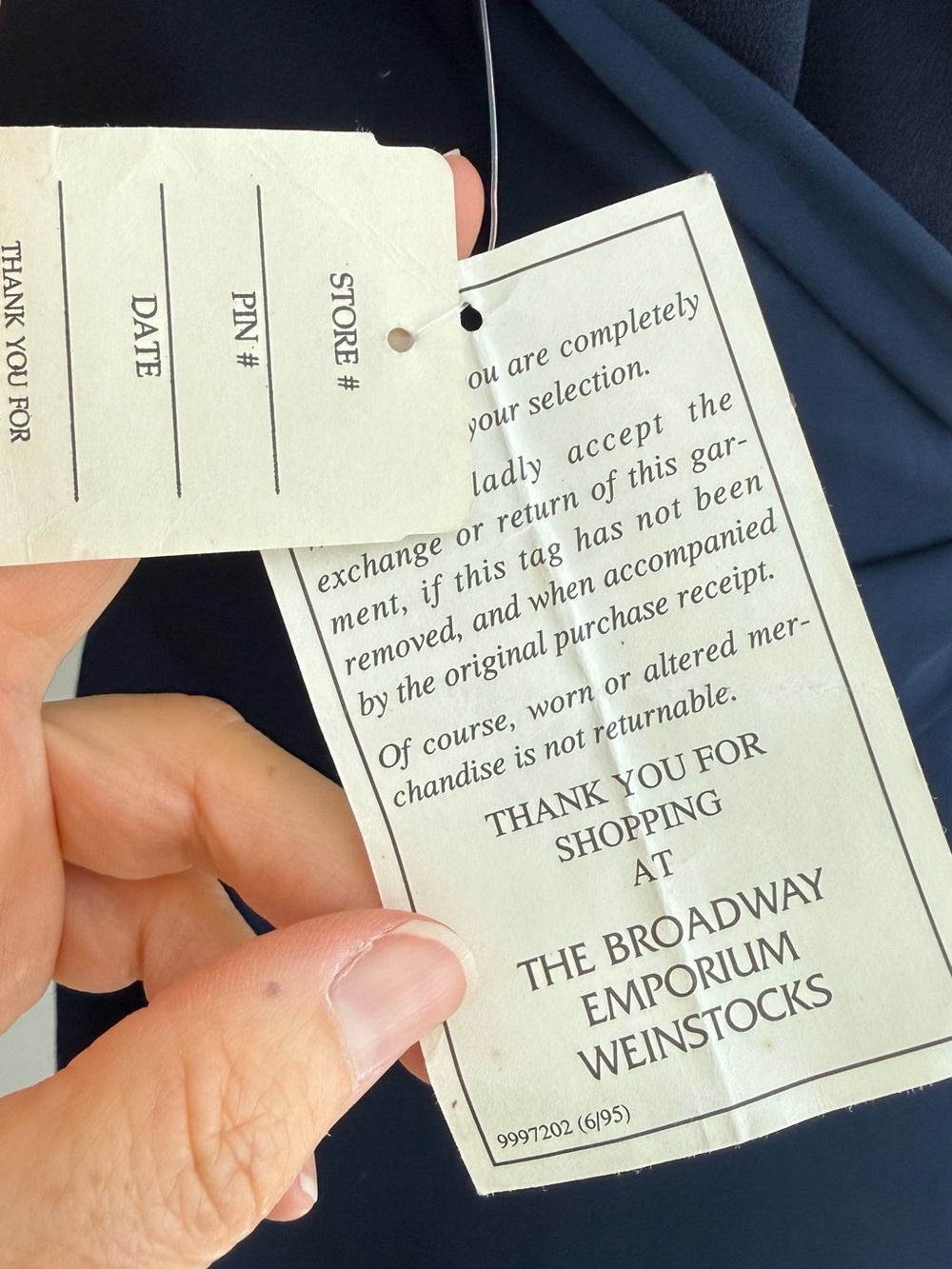 90s Kenar Navy Sleeveless Chiffon Fit-and-Flare Mini Dress - Picture 10 of 12